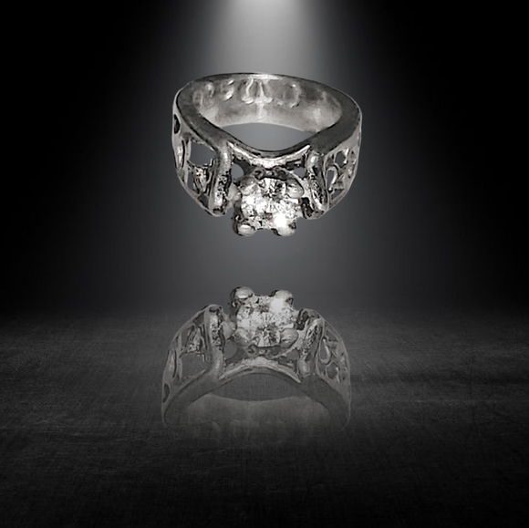 .Milor ~ Tiny Sterling Silver Ring Charm Pendant with CZ - Picture 5 of 6